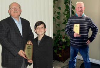 Bert E. Miller (left) and Andy Bebbington (right), 2020 Steve Blonsky Honorary Life Membership Award Recipients